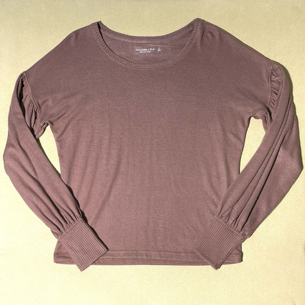 Abercrombie & Fitch Soft Cozy Balloon Puff Long Sleeveβ Top Womens Size Small